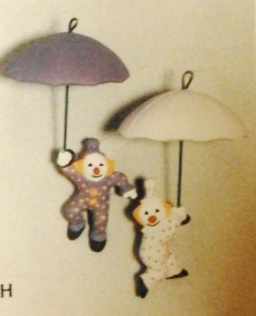 Rainy Day Clowns – 2 verschiedene – Mobile – je 7,3 cm breit - Schrühware