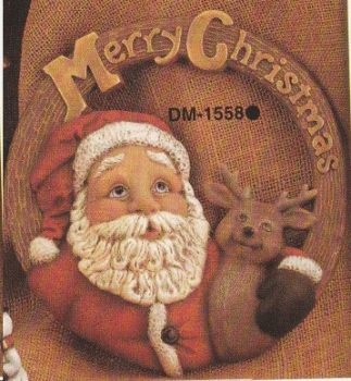 Christmas Plaque – Santa-Plakette – 25 cm Ø – Schrühware