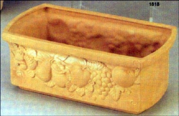 Blumenkasten mit Obstmotiv – 28 cm lang - Schrühware