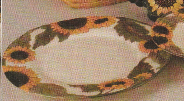 Preview: Sonnenblumen-Platte – 30 cm Ø  – Schrühware