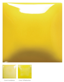 FN-002 – Yellow – MAYCO Foundations – glänzend  – NONTOXIC – FoodSafe  – 1.000 bis 1.045 °C - Cone 06 bis Cone 05 (höher siehe Fotos) – 16oz = 472 ml