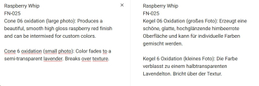 Preview: FN-025 – Raspberry Whip – MAYCO Foundations – glänzend  – NONTOXIC – FoodSafe  – 1.000 bis 1.045 °C - Cone 06 bis Cone 05 (höher siehe Fotos) – 16oz = 472 ml Preview: FN-025 – Raspberry Whip – MAYCO Foundations – glänzend  – NONTOXIC – FoodSafe  – 1.000 bis 1.045 °C - Cone 06 bis Cone 05 (höher siehe Fotos) – 16oz = 472 ml