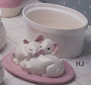 Kasserolle mit Schweine-Deckel – 27 x 21 cm – Schrühware