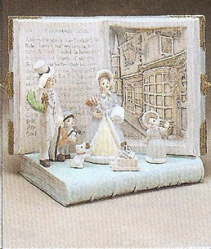 Weihnachtsbuch – Christmas Carol Book mit Figuren – 55 cm hoch – Schrühware