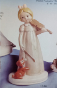 Mädchen mit Geige - Musikstunde - 20 cm hoch - Schrühware