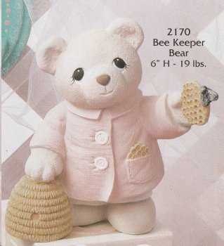 Teddy mit Bienenkorb – 15 cm hoch – Schrühware