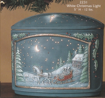 Windlicht – White Christmas – Schlitten – für elektrische Beleuchtung - 18,5 x 14,5 cm - Schrühware