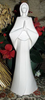 Indianerin - Serene – betend – stehend – 36 cm hoch - Schrühware