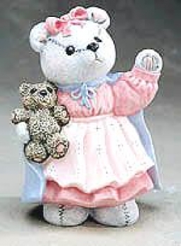 Teddy-Mädchen mit Bär - 15 cm hoch - Schrühware