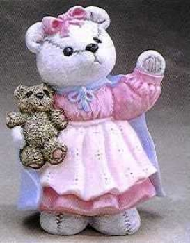 Teddy-Mädchen mit Bär - 15 cm hoch - Schrühware