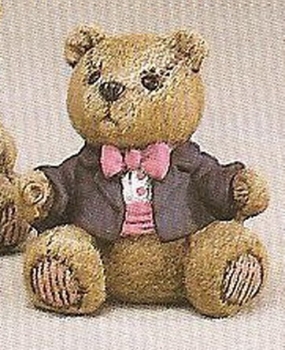 Festtags-Teddy mit Frack und Fliege – 8 cm hoch – Schrühware