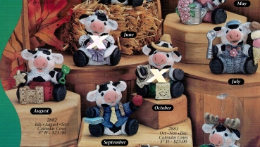 Kalenderkühe in 3er-Set – Juli – August – September – je 7,5 cm hoch – Schrühware
