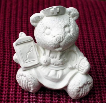 Berufsbär – Krankenschwester – 8 cm hoch - Schrühware