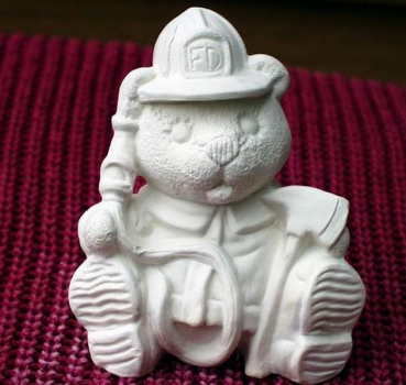 Berufsbär – Feuerwehrmann – 8 cm hoch - Schrühware