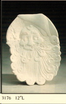 Platte / Teller mit Santa-Gesicht – 30 cm hoch – Schrühware