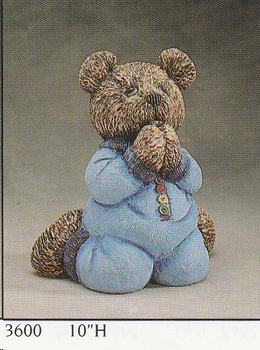 Betender Teddy - 25 cm hoch - Schrühware
