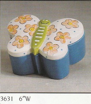 Schmetterlings-Dose – 13,5 x 10 x 5 cm – Schrühware