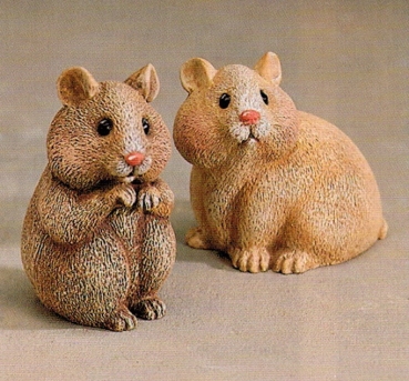 Hamster im 2er-Set - 9 und 10 cm hoch – Schrühware