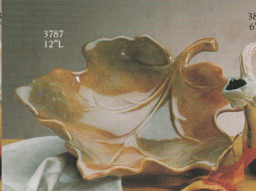 Preview: Blattschale - 30 cm lang - Schrühware