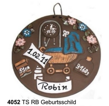 Keramik-Türschild – Rosen – 19 x 12 cm -  Schriftfeld anthrazit – Handarbeit