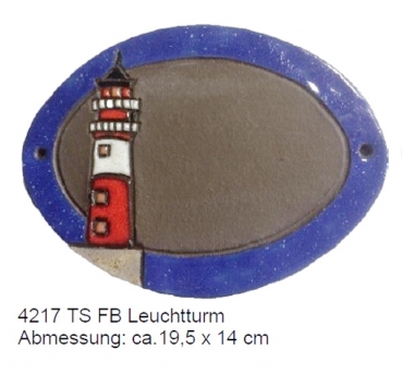 Töpfer-Türschild – Leuchtturm – 19,5 x 14 cm – Flachbild – aufwändige Handarbeit