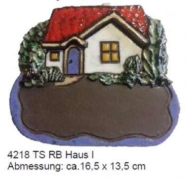 Töpfer-Türschild – Haus I – 16,5 x 13,5 cm – Reliefbild – aufwändige Handarbeit