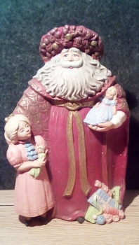 Weihnachtsmann mit Kind - Santa - bemalte Keramik - Unikat von Geschenke Kriese