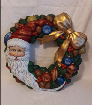 Preview: Weihnachtsmann- / Santakranz aus Keramik – 35,5 cm Ø – aufwändig und detailreich bemalt - Handarbeit – Unikat Preview: Weihnachtsmann- / Santakranz aus Keramik – 35,5 cm Ø – aufwändig und detailreich bemalt - Handarbeit – Unikat