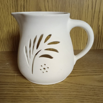 Windlicht – Krug – 12,5 cm hoch – Schrühware – Unikat – Sonderangebot