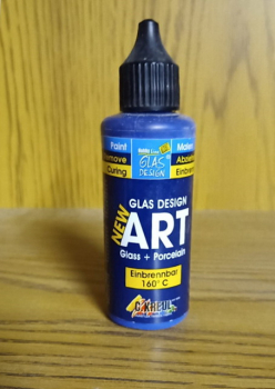 HobbyLine – Glas Design – New Art – Diamantblau – 55 ml –für Glas und Porcelain – einbrennbar bei 160° C