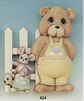 Teddy-Zaun für die Wand – rechts - 25,4 x 22,9 cm – Schrühware