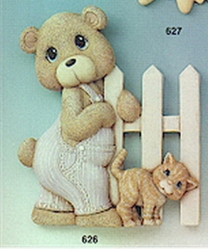 Teddy-Zaun für die Wand – links - 26,7 x 23,5 cm – Schrühware