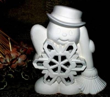 ClayMagic-Gießform – neu – Medium Snowflake Belly Snowman – Schneemann mit Schneeflocke – schön zum Ausschneiden – 21,5 cm hoch – USA