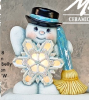 ClayMagic-Gießform – neu – Medium Snowflake Belly Snowman – Schneemann mit Schneeflocke – schön zum Ausschneiden – 21,5 cm hoch – USA