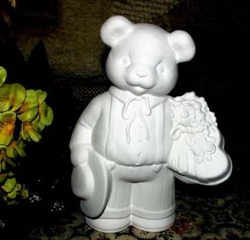 Boy Valentine Bear – 24 cm hoch – Schrühware