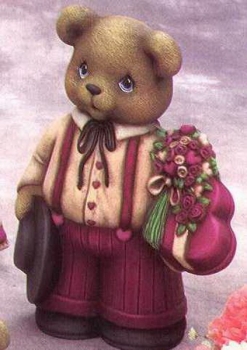 Boy Valentine Bear – 24 cm hoch – Schrühware