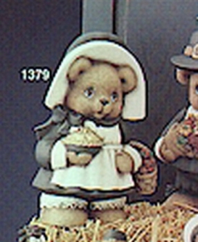 Girl Bear Pilgrim – 25 cm hoch – Schrühware