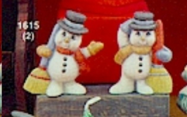 ClayMagic-Gießform - neu – Snowmen with Brooms Orn. – Schneemänner mit Besen im 2er-Set – je 8,9 cm - USA
