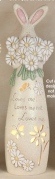 ClayMagic-Gießform - neu – Loves Me Bunny W/Daisy’s – 32 x 10 cm - USA