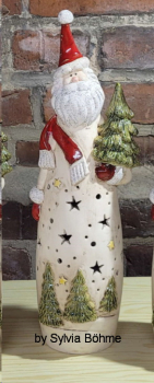 ClayMagic-Gießform - neu – Trees and Stars Santa – Santa mit Bäumen und Sternen – 37,5 x 12 cm - USA