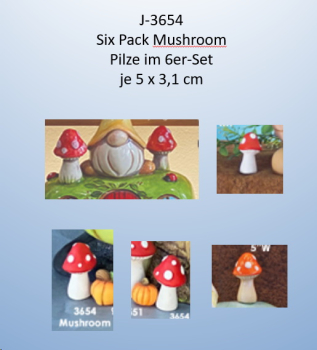 ClayMagic-Gießform - neu – Six Pack Mushroom – Pilze im 6er-Set – je 5 x 3,1 cm - USA