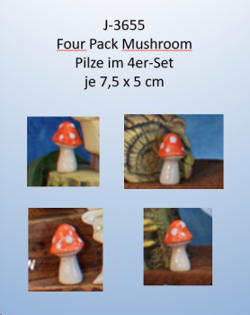 ClayMagic-Gießform - neu – Four Pack Mushroom – Pilze im 4er-Set – je 7,5 x 5 cm - USA