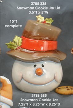 ClayMagic-Gießformen (2) - neu – Schneemann-Keksdose – Snowman Cookie Jar w. Lid – 25,5 cm hoch – 21 cm breit – USA