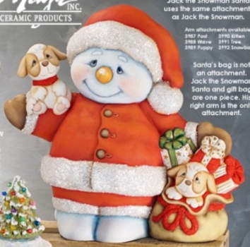 Jack the Snowman Santa – 35 cm hoch – Schrühware - inklusiv Versandkosten