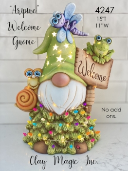 ClayMagic-Gießform - neu – Aripine Welcome Gnome – auch für Windlichter – 38 x 30 cm – USA