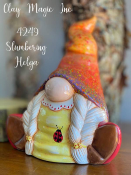 ClayMagic-Gießform - neu –   Slumbering Helga Gnome – Schlummernde Wichtelin Helga – 29,2 x 25,4 cm – USA