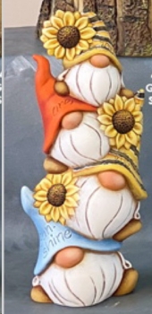 ClayMagic-Gießform - neu – Gnome with Sunflower Stack  - Wichtelturm mit Sonnenblumen – 27 x 12 cm – USA