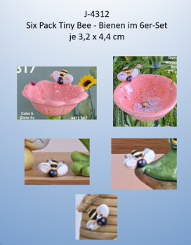 ClayMagic-Gießform - neu – Six Pack Tiny Bee – Bienen im 6er-Set – je 3,2 x 4,4 cm - USA