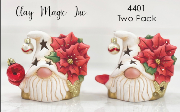 ClayMagic-Gießform - neu – Two Pack Gunner w/Poinsettia – 2er-Set – je 10,8 x 13,3 - USA