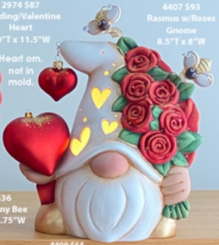 ClayMagic-Gießform - neu – Gnome Rasmus with Roses – 21,6 x 20,3 cm - USA